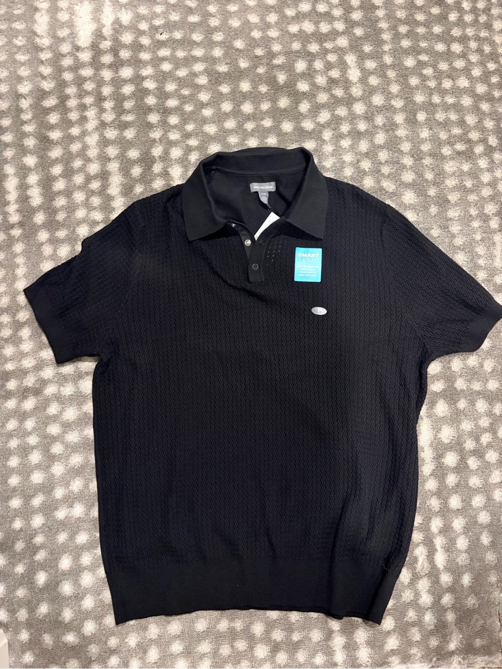 Van Heusen Black Short-Sleeve Polo